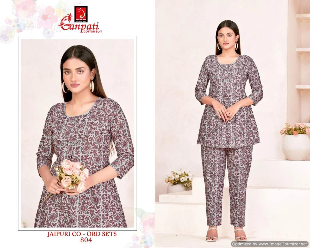 Ganpati Jaipuri Vol 8 Cotton Wholesale Kurti with Pant Catalog — Wholesale Kurtis, Ganpati wholesale from Surat - Gallery Image 7